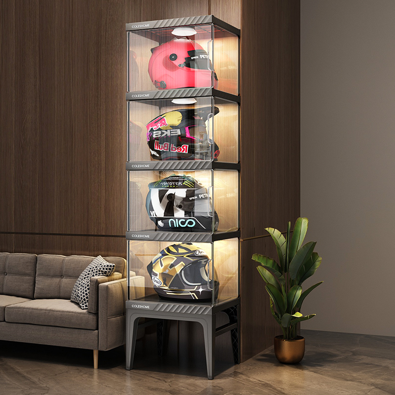 Motorcycle Gear Display Rack - Lemari Penyimpanan Helm Motor Rak Pajangan