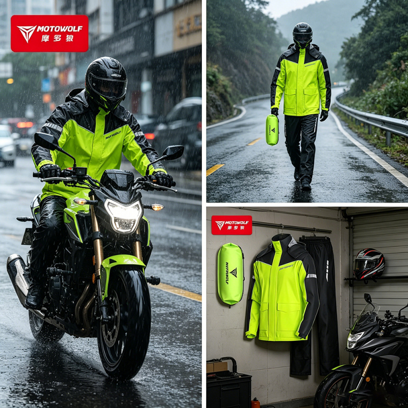 Motorcycle Rain Suit - Aksesoris Jas Hujan Motor MOTOWOLF, Setelan