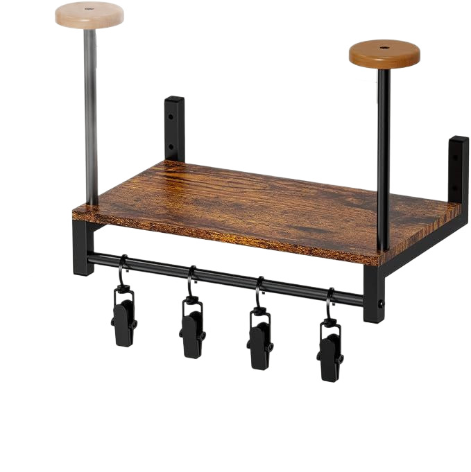Motorcycle Gear Display Rack - Rak Penyimpanan Helm Kayu untuk Dinding,