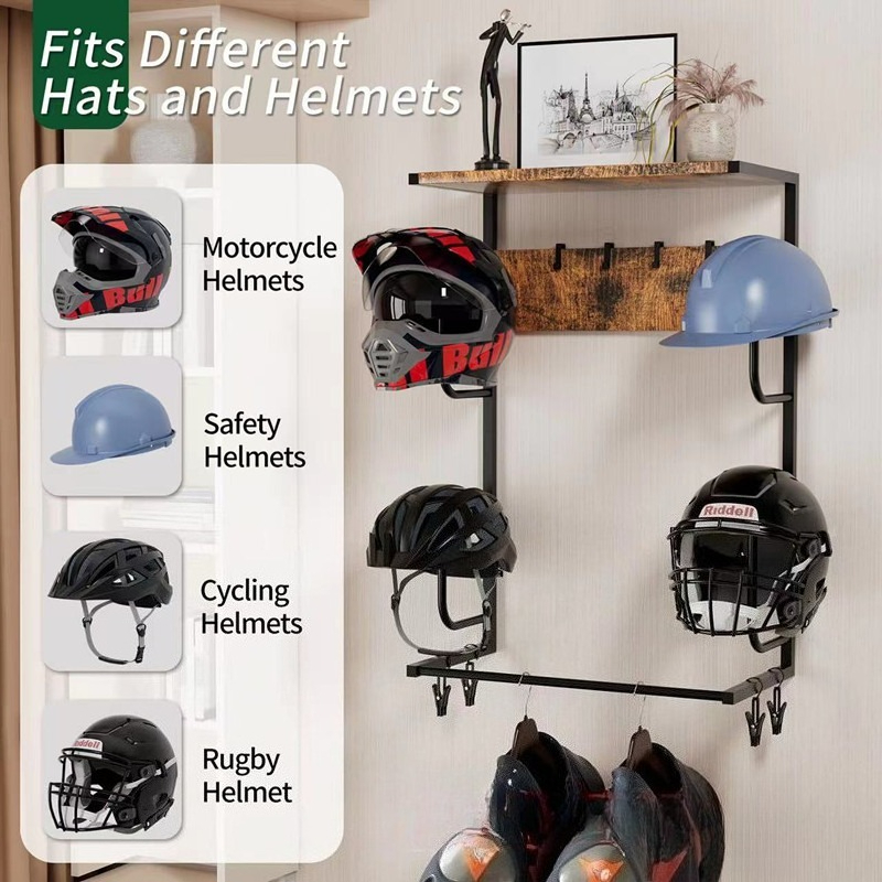 Rak Gantungan Helm Kayu untuk  - Motorcycle Gear Display Rack ulasan dan harga