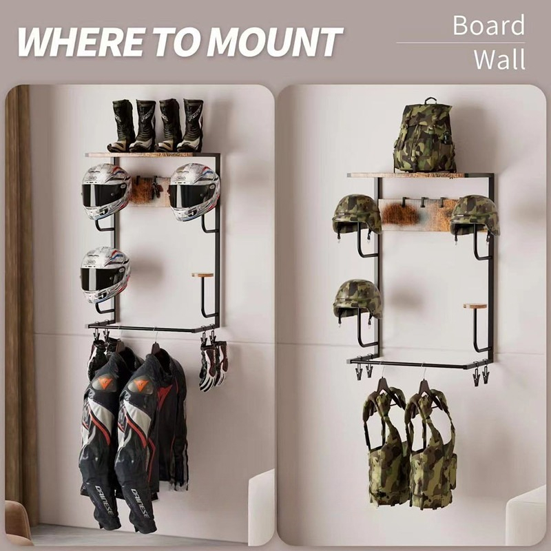Rak Gantungan Helm Kayu untuk  - Motorcycle Gear Display Rack ulasan dan harga