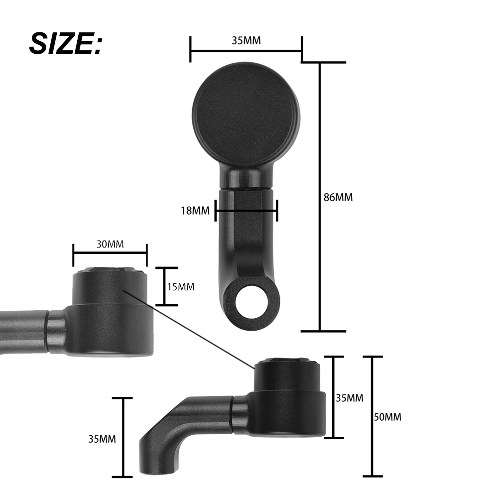 Cermin sepeda motor Riser ekst - Mirror Extender Bar ulasan dan harga
